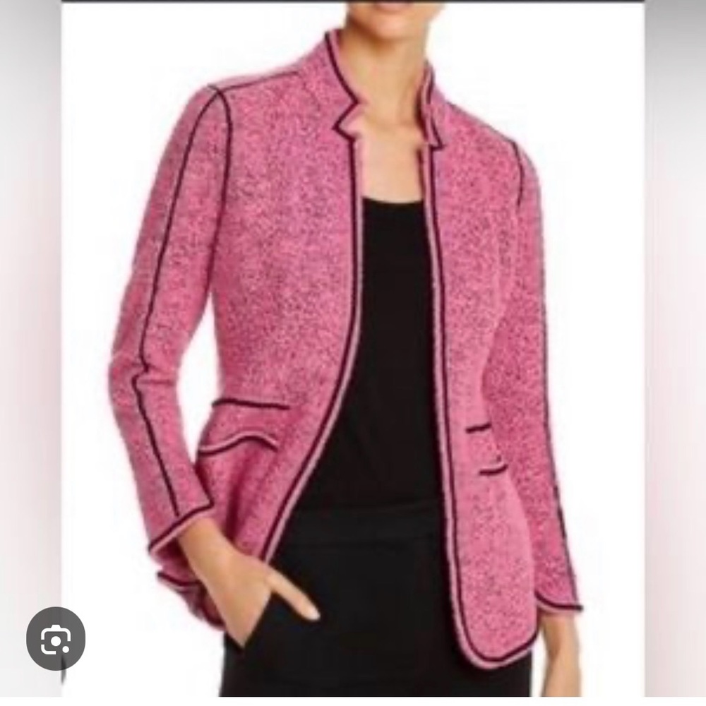 Nic & Zoe Pink and Black Boucle Blazer size Large